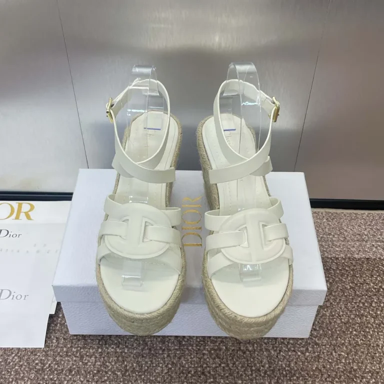 Dior Women D-Club Wedge Sandal White Calfskin KCO346CFY