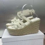 Dior Women D-Club Wedge Sandal White Calfskin KCO346CFY