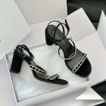 Dior Women Diorissime Heeled Sandal Black Suede Goatskin and Silver-Tone Strass