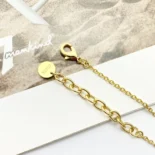 Dior Women Le Nœud de Dior Necklace Gold-Finish Metal with White Resin Pearl and Silver-Tone Crystals