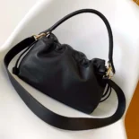 Fendi Women Mamma Baguette Medium Black Nappa Leather Bag