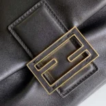Fendi Women Mamma Baguette Medium Black Nappa Leather Bag