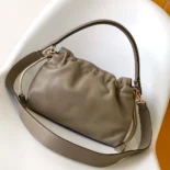 Fendi Women Mamma Baguette Medium Dove Gray Nappa Leather Bag
