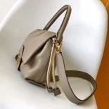Fendi Women Mamma Baguette Medium Dove Gray Nappa Leather Bag