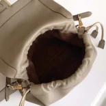 Fendi Women Mamma Baguette Medium Dove Gray Nappa Leather Bag