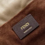 Fendi Women Mamma Baguette Medium Dove Gray Nappa Leather Bag
