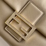 Fendi Women Mamma Baguette Medium Dove Gray Nappa Leather Bag