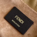 Fendi Women Mamma Baguette Medium Pale Brown Nappa Leather Bag