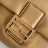 Fendi Women Mamma Baguette Medium Pale Brown Nappa Leather Bag