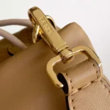 Fendi Women Mamma Baguette Medium Pale Brown Nappa Leather Bag