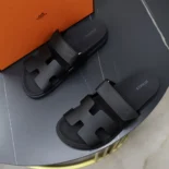 Hermes Unisex Chypre Sandal-Black H222100Zv02340