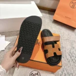 Hermes Unisex Chypre Sandal-Brown H251890ZHE5390