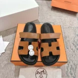 Hermes Unisex Chypre Sandal-Brown H251890ZHE5390