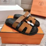 Hermes Unisex Chypre Sandal-Brown H251890ZHE5390