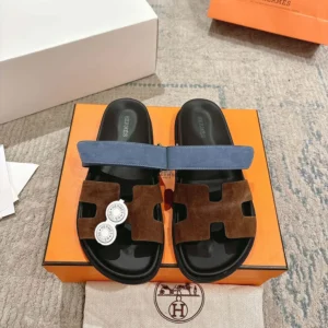 Hermes Unisex Chypre sandal-Blue/Brown H222856ZHME390