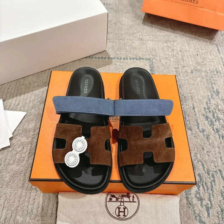 Hermes Unisex Chypre sandal-Blue/Brown H222856ZHME390
