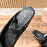 Miu Miu Women Leather Ballerina Mules-Black 5F451E