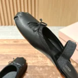 Miu Miu Women Leather Ballerina Mules-Black 5F451E