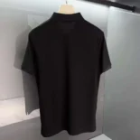 Prada Men Fleece Polo Natural Shirt in a Fleece Design-Black