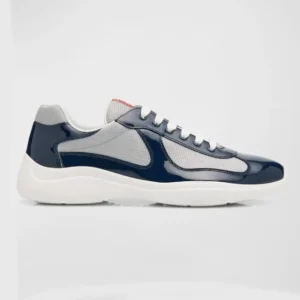 Prada Unisex Men's America's Cup Patent Leather Patchwork Sneakers