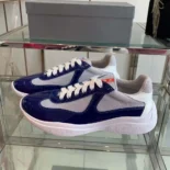 Prada Unisex Men's America's Cup Patent Leather Patchwork Sneakers