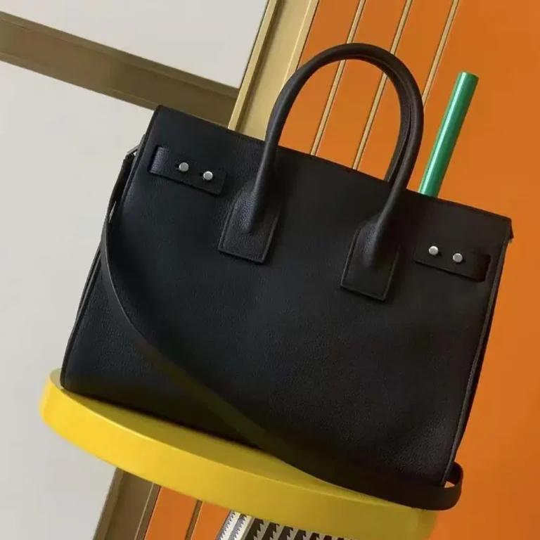 Saint Laurent YSL Women Sac De Jour Thin Large in Grained Leather-Black