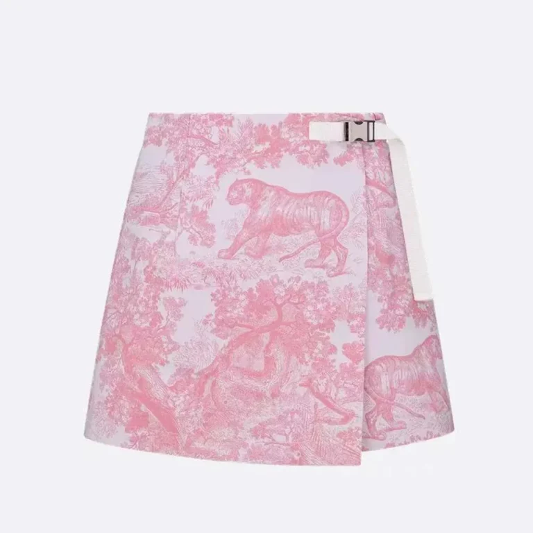 Dior Women Dioriviera Skort White Jacquard Technical Taffeta 447P15A2826