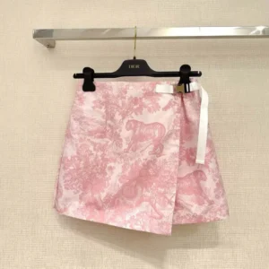 Dior Women Dioriviera Skort White Jacquard Technical Taffeta 447P15A2826