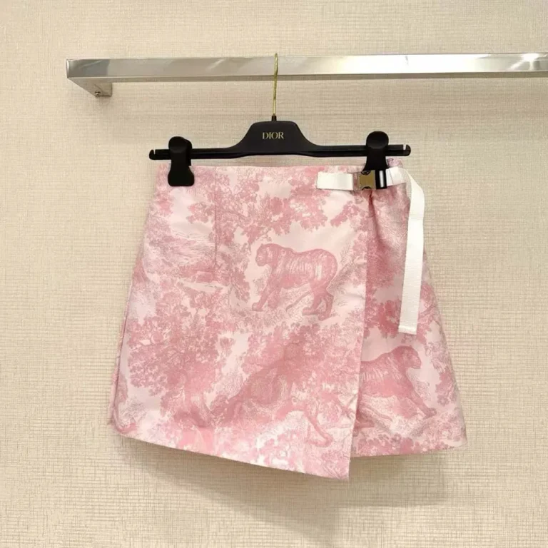 Dior Women Dioriviera Skort White Jacquard Technical Taffeta 447P15A2826