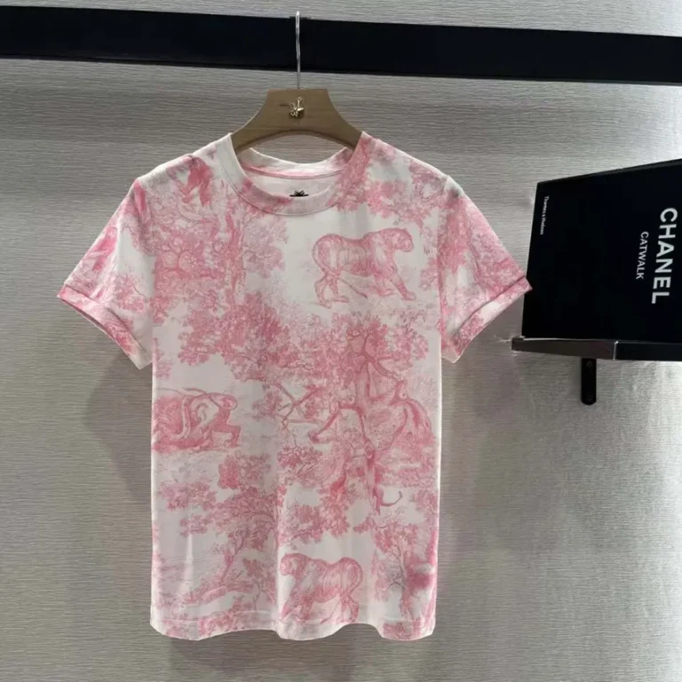 Dior Women Dioriviera T-Shirt White Cotton and Linen Jersey 443T09A4498
