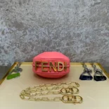 Fendi Women Nano Fendigraphy Pink Leather Charm