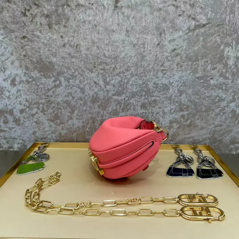 Fendi Women Nano Fendigraphy Pink Leather Charm