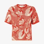Fendi Women Red Viscose Jacquard T-shirt FZXD52AUI3F1SAX
